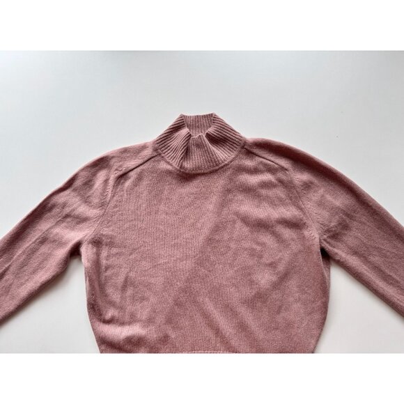 Aritzia BABATON Perry Mauve Ivory Wool Cashmere Knit Mock Neck Sweater, Size XXS - Picture 7 of 15